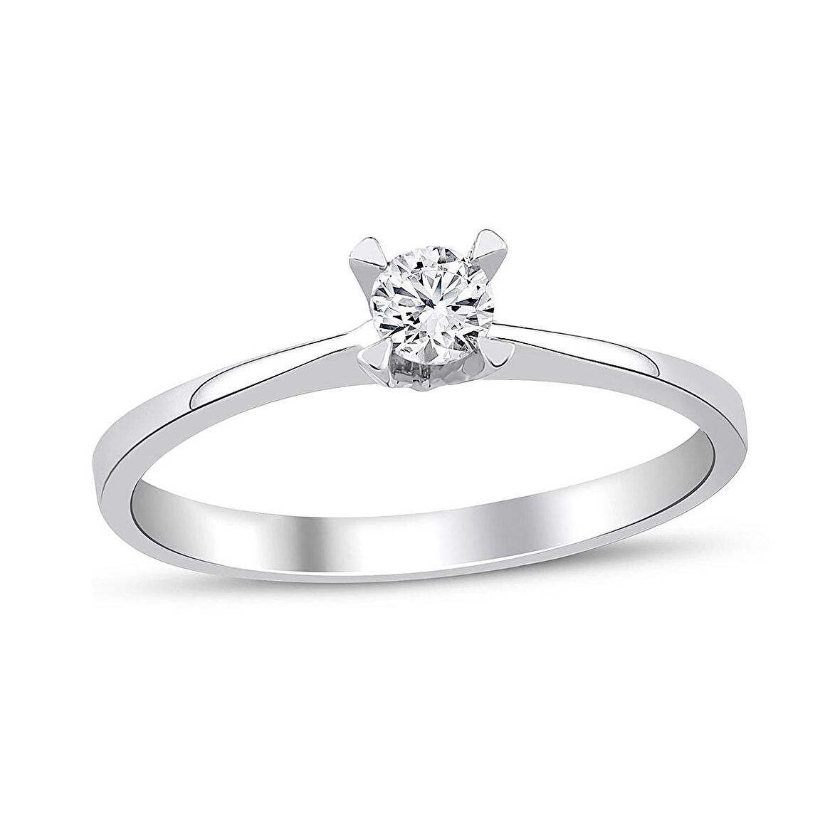 0.17 Karat Pırlanta Tektaş Yüzük - H I VS - V Üçgen Tırnak 